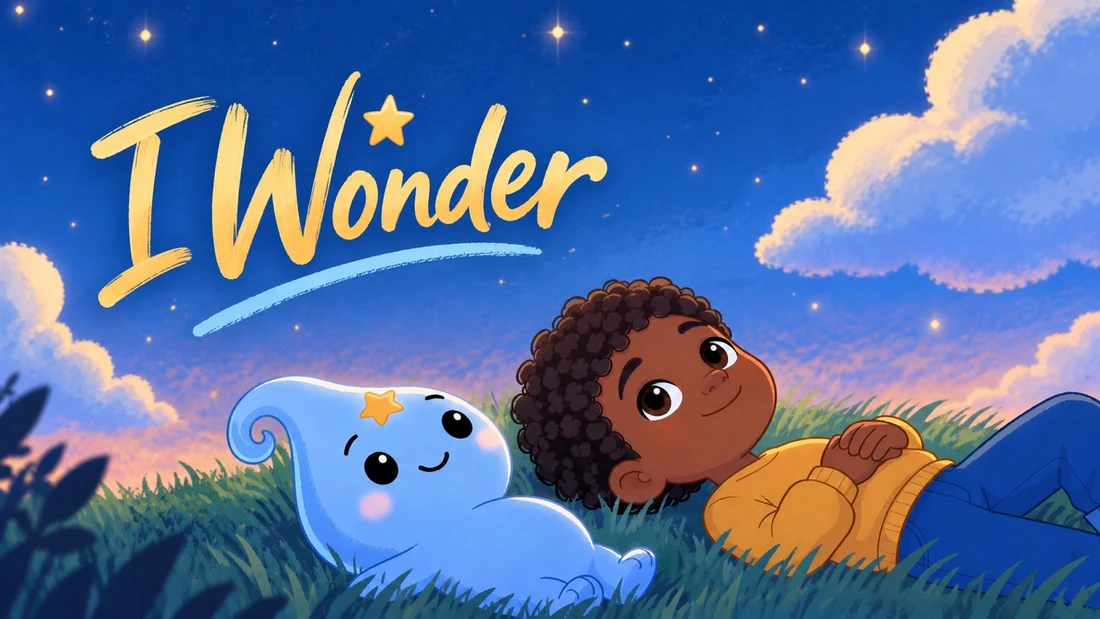 I Wonder: Aiden and Wonder looking at the sky together.